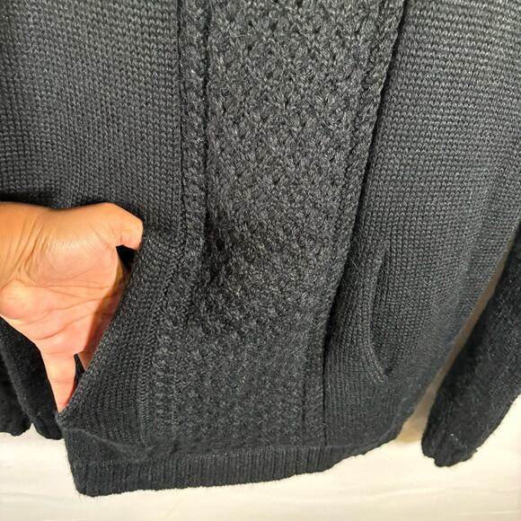Stampd Harbor Hooded Sweater Cable-Knit Pullover Alpaca Wool Black Size L - Picture 16 of 16
